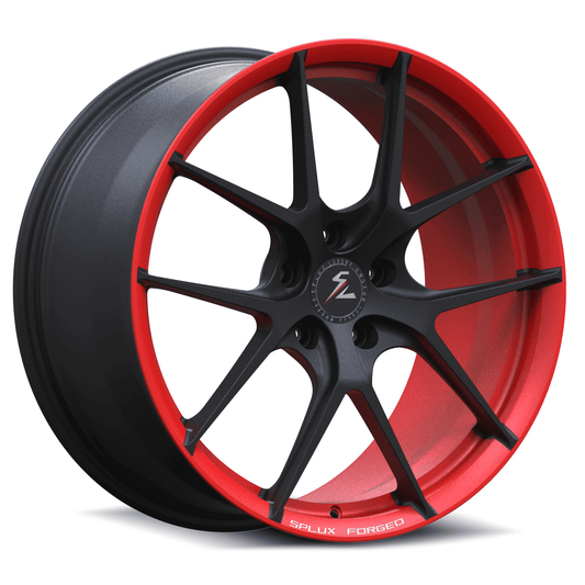 SL-04 satin black red forged wheels for Corvette C7 Grand Sport - custom alloys