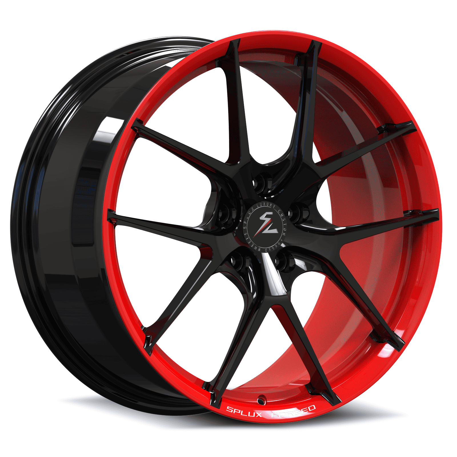ultra lightweight black and red rims for tesla. best model s, model y aftermarket rims.