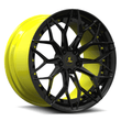 accelerate yellow finish wheels for c8 corvette. forged deep concave rims from sl-c04