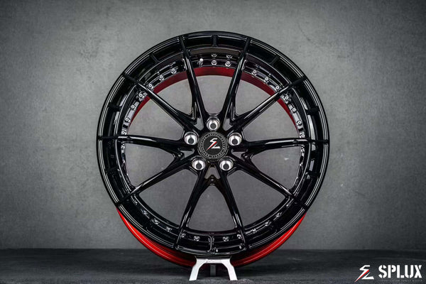 Splux SL-C07 c8 z06 wheels, aftermarket wheels in 20, 21 inch custom forged 2-piece concave design, black and red options.