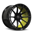 SL-C07M black accelerate yellow forged monoblock wheels - custom aftermarket rims
