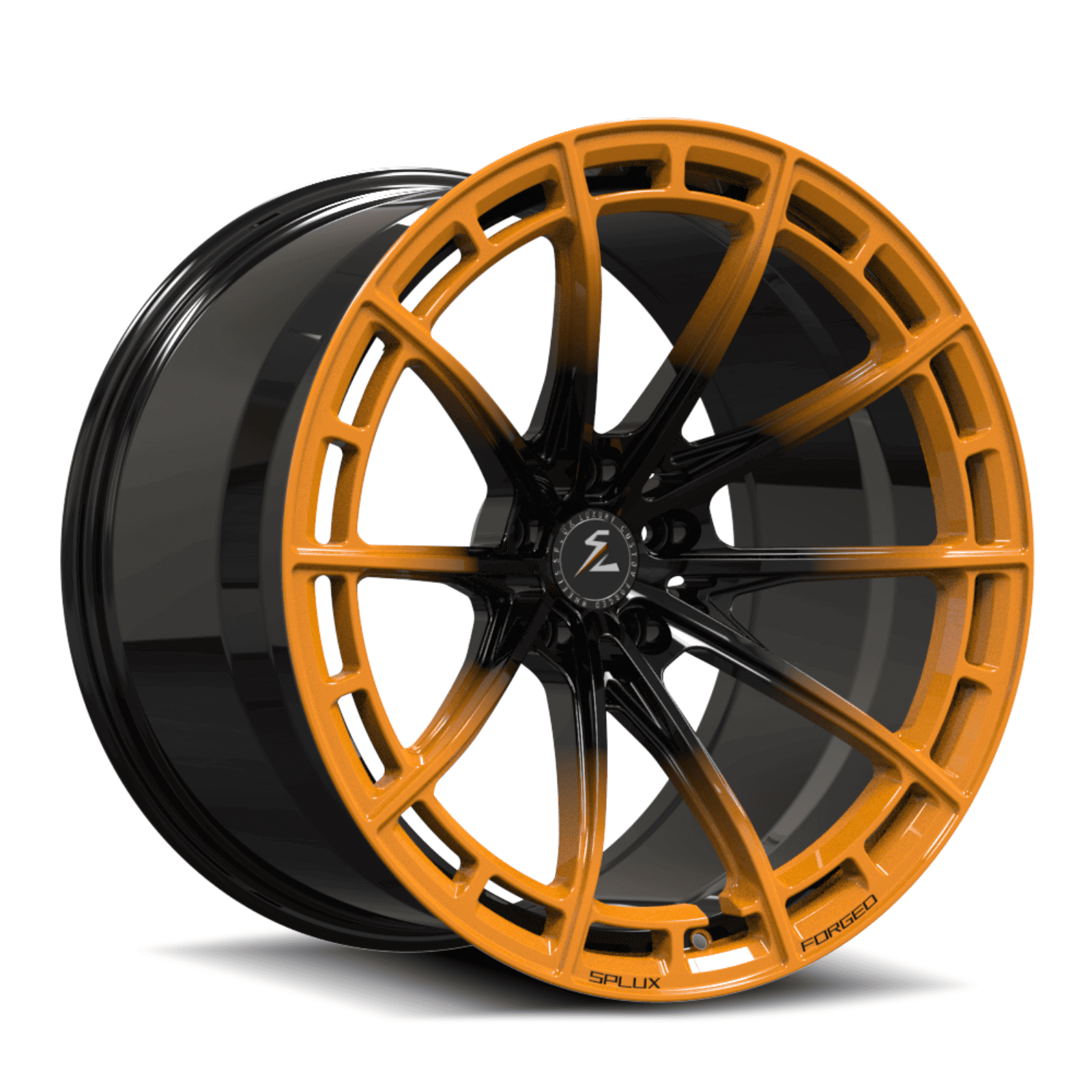 SL-C07M black amplify orange forged monoblock wheels - custom aftermarket rims