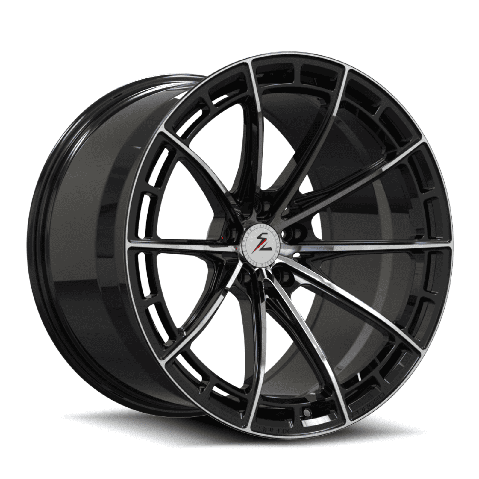 SL-C07M black polished face forged monoblock wheels for 2009 Porsche 911 Carrera Cabriolet 997.2 - aftermarket rims