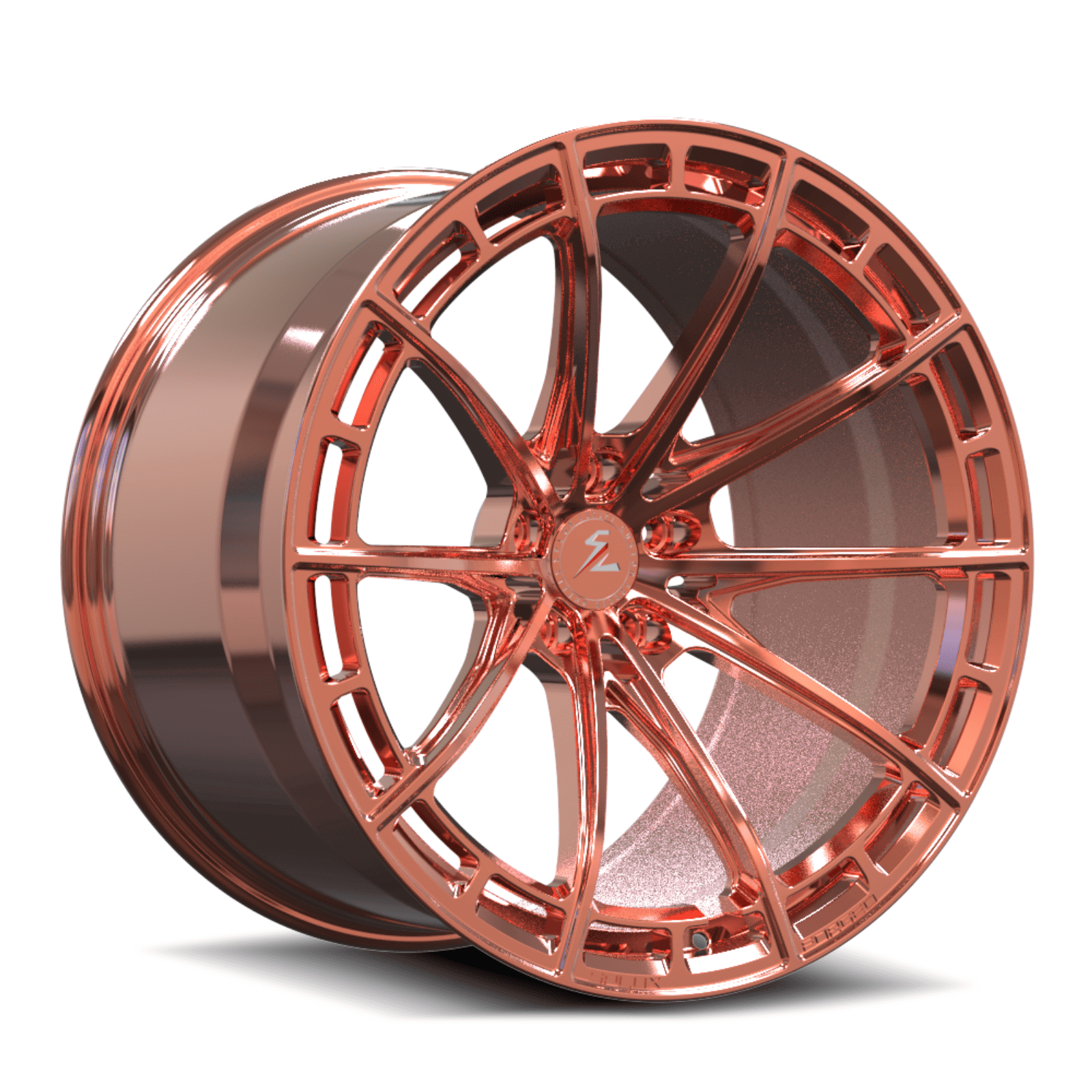 SL-C07M black polished rose gold forged monoblock wheels - custom aftermarket rims