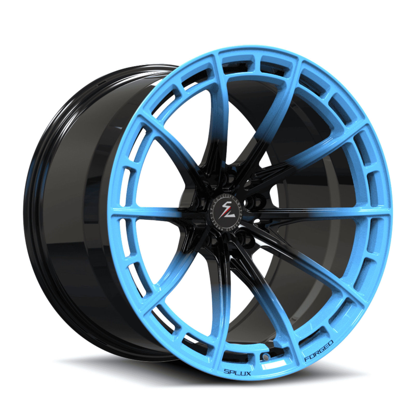 SL-C07M black rapid blue forged monoblock wheels - custom aftermarket rims