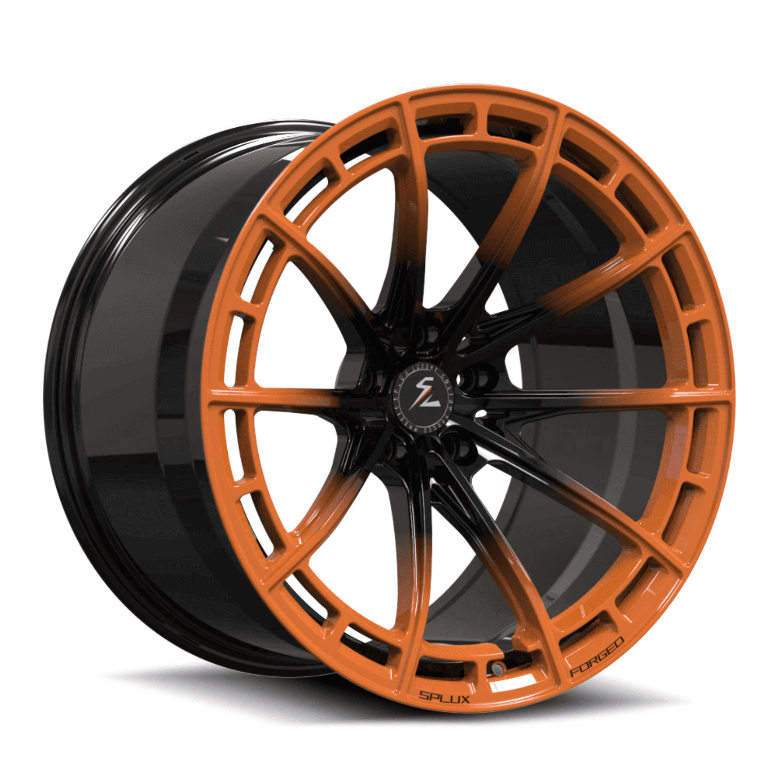 SL-C07M black sebring orange forged monoblock wheels - custom aftermarket rims