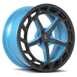 SL-C10 satin black blue trim forged wheels for Corvette Widebody - 2-piece