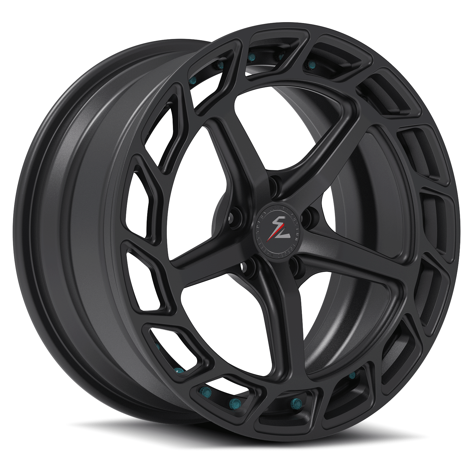 Custom chevy c10 truck rally wheels 12 wide by splux.5 spoke corvette aftermarket 18x10 truck rims with concave black forged.