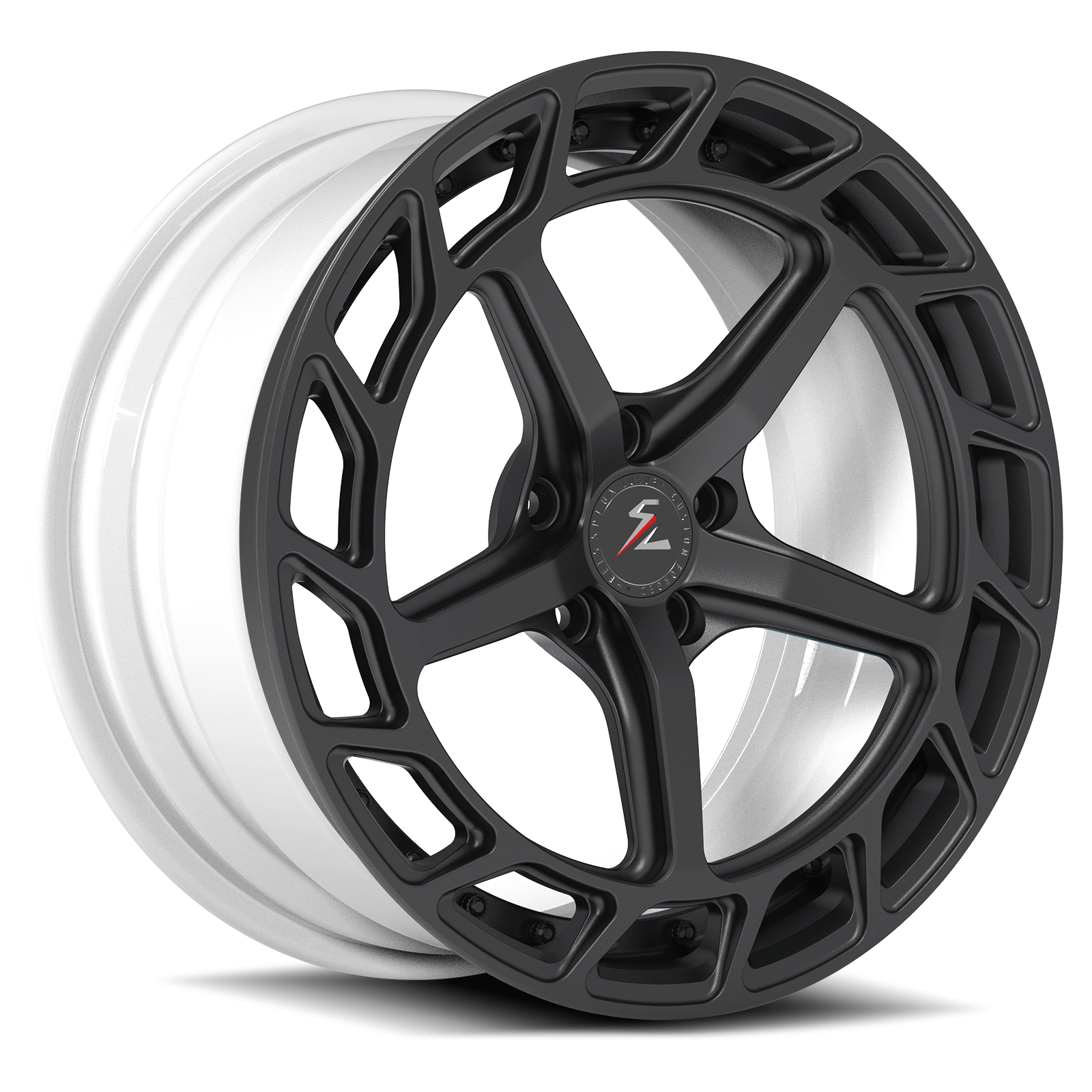 SL-C10 satin gunmetal white forged wheels for C6 Corvette - 2-piece