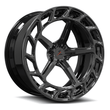 SL-C10 gloss black black chrome forged wheels for C6 Corvette Widebody - 2-piece