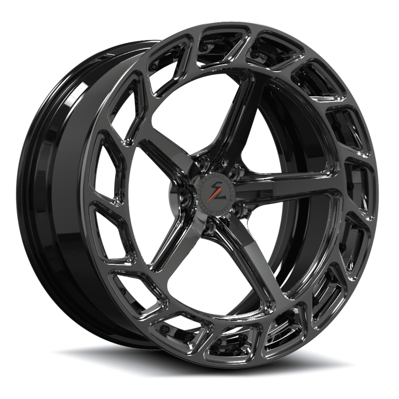 SL-C10 gloss black black chrome forged wheels for C6 Corvette Widebody - 2-piece