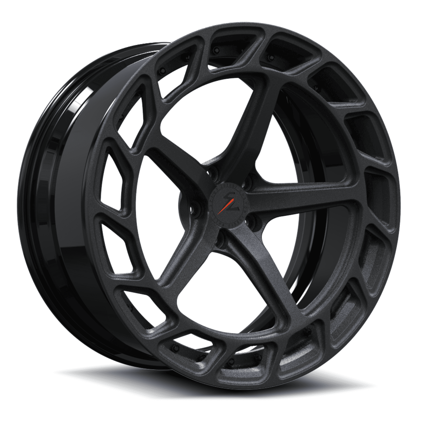 SL-C10 gloss black matte dark gunmetal forged wheels for C6 Corvette Widebody - deep concave
