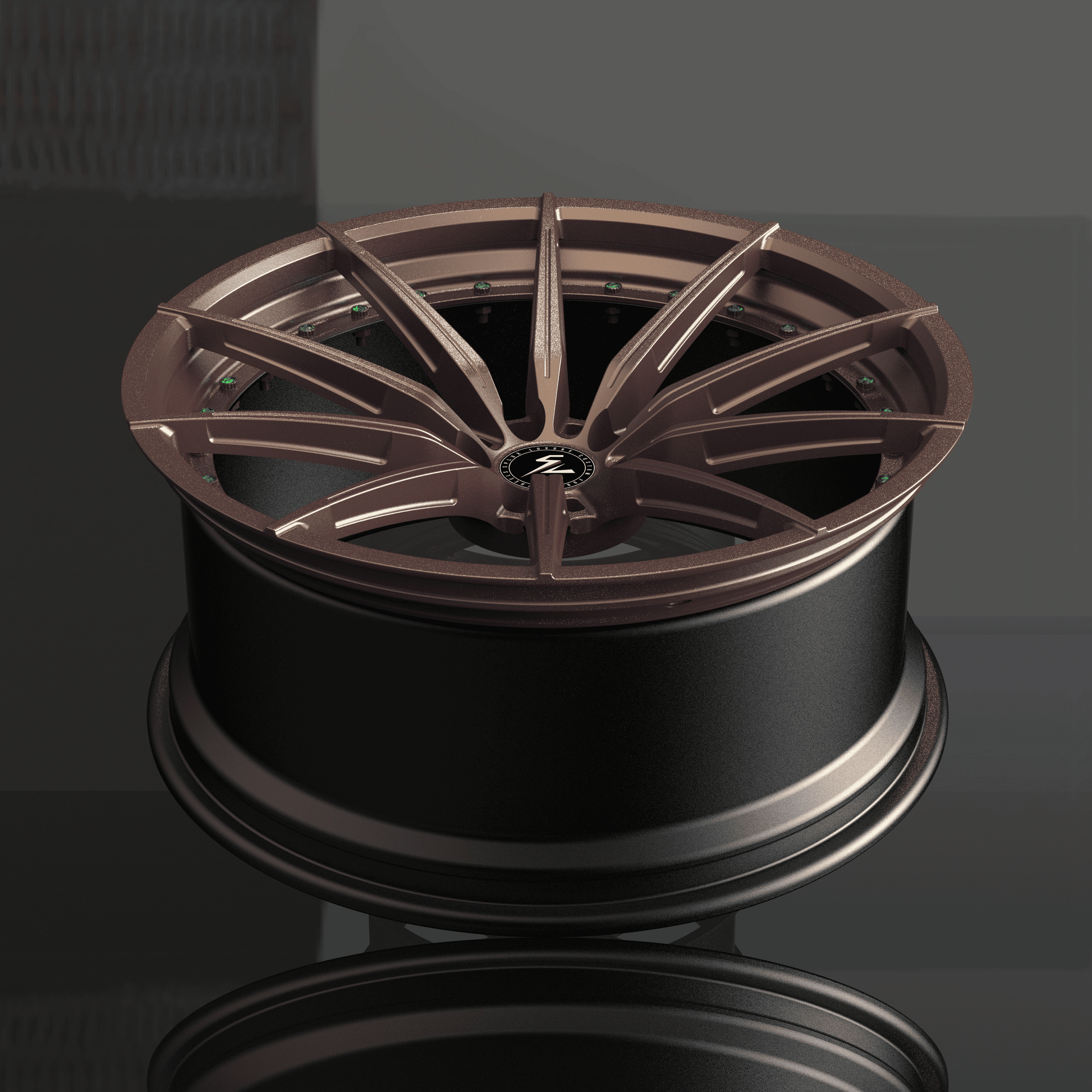 SL-C14 aggressive concave chrome bronze wheels for Corvette - custom rims