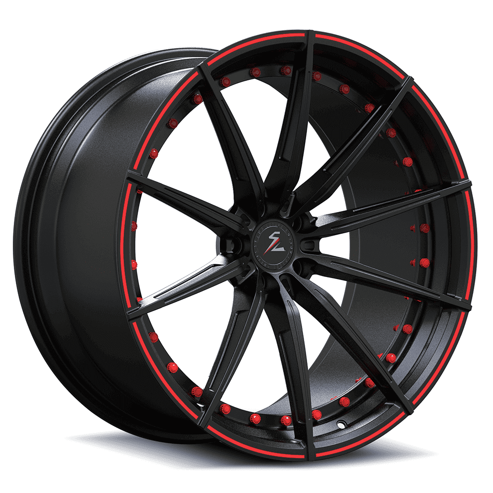 Black and red rims for Lamborghini Aventador SVJ. The best supercar aftermarket wheels from Splux custom forged wheels.