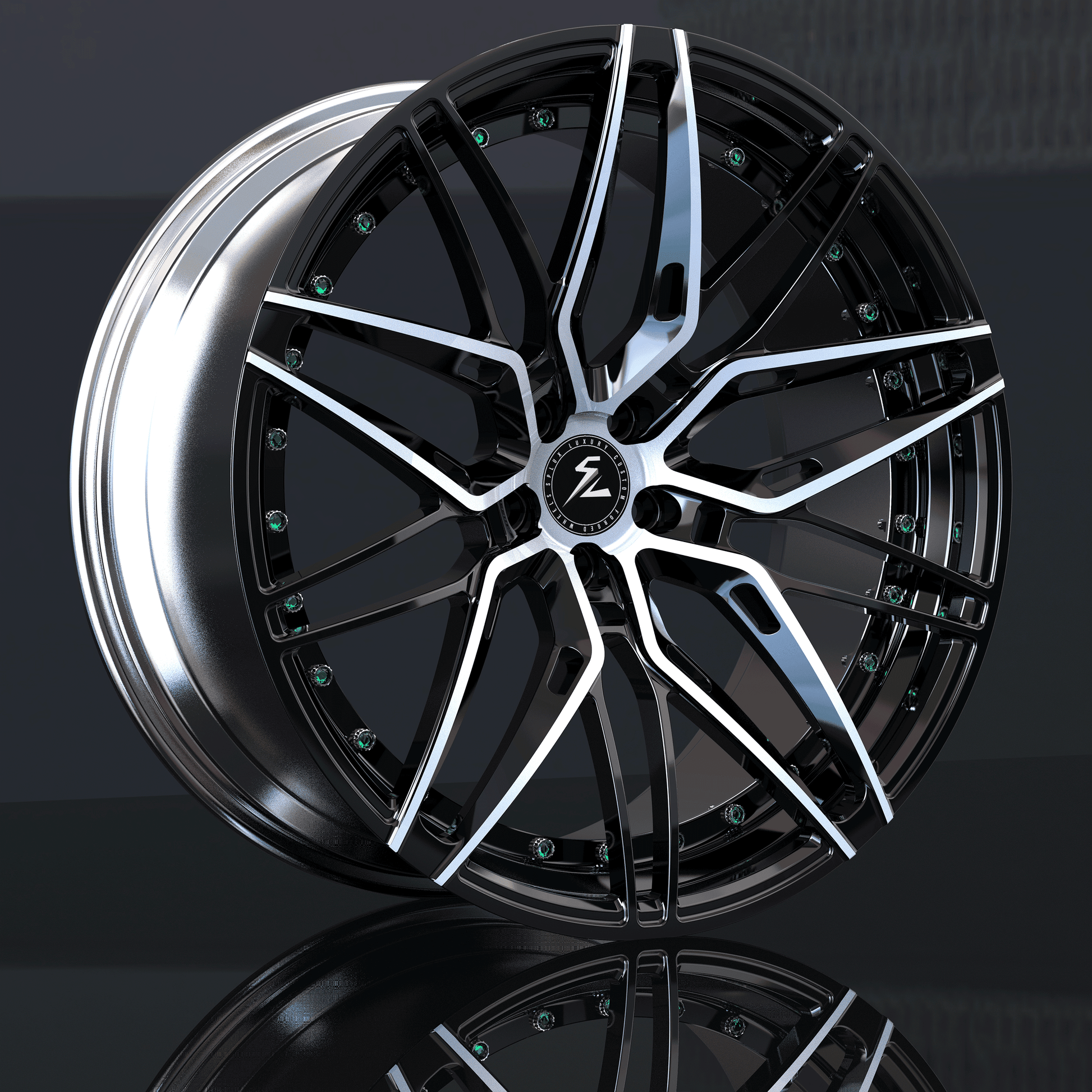 Custom Model 3 18 inch wheels, black or silver aggressive forged concave rims, Tesla aftermarket wheels.