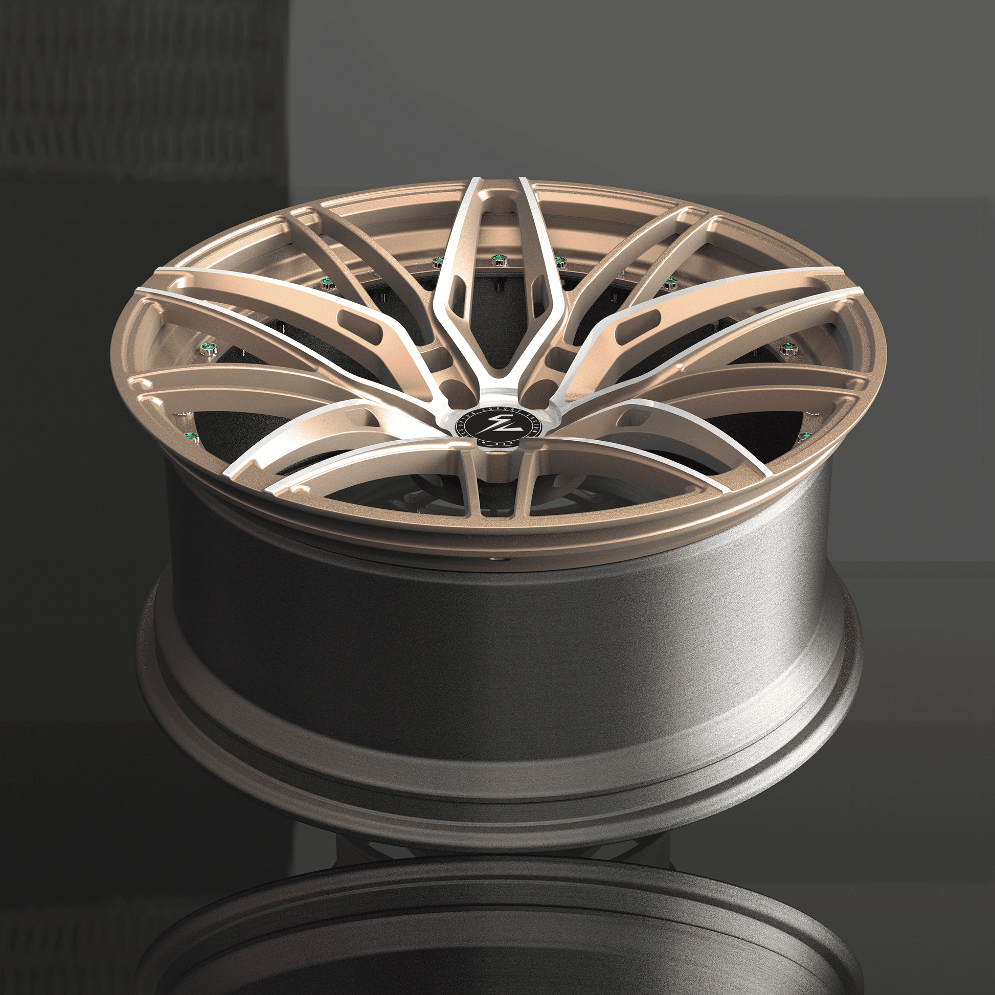 Tesla Model 3 custom wheels, 19" aggressive forged concave rims in bronze or silver, Tesla model 3 best aftermarket wheels