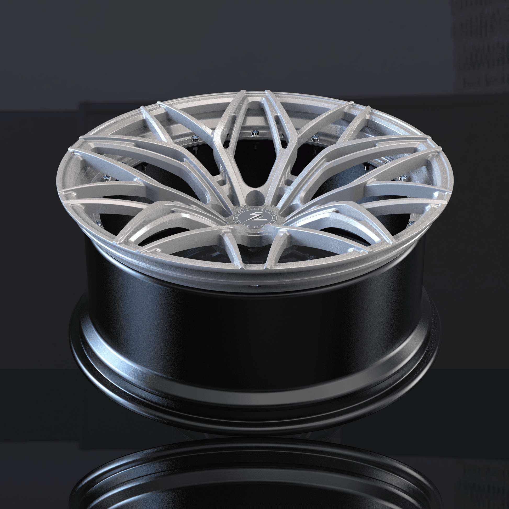 Wheels for Tesla Model 3, 22" gray or black aggressive custom forged concave rims, Tesla aftermarket wheels.