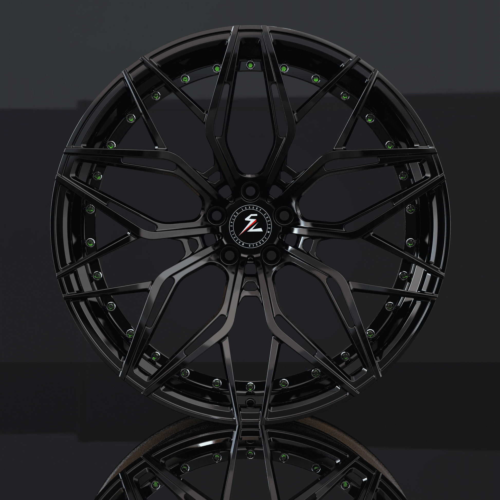 Custom Tesla Model 3 19 inch wheels, black aggressive forged concave rims, model 3 aftermarket rims.