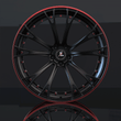 SL-C16 black polished red forged wheels for 1977 C10 - deep concave rims