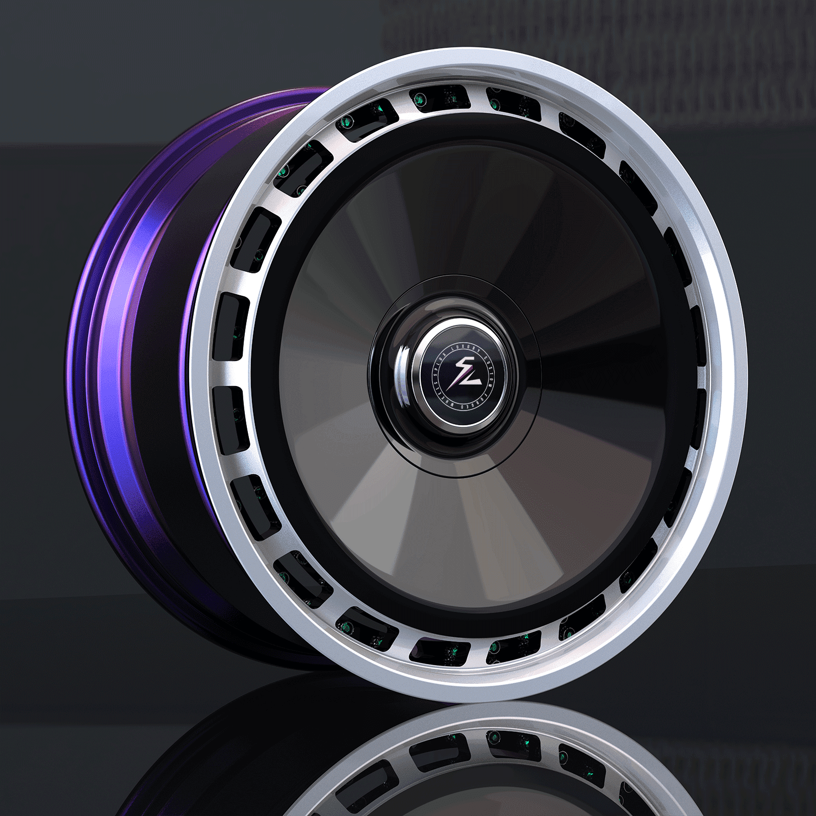 SL-C18 forged 2-piece concave wheels for 1989 Corvette - full face rims