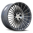 18" multi spoke concave wheels with black and silver finish, custom forged 2-piece wheels.
