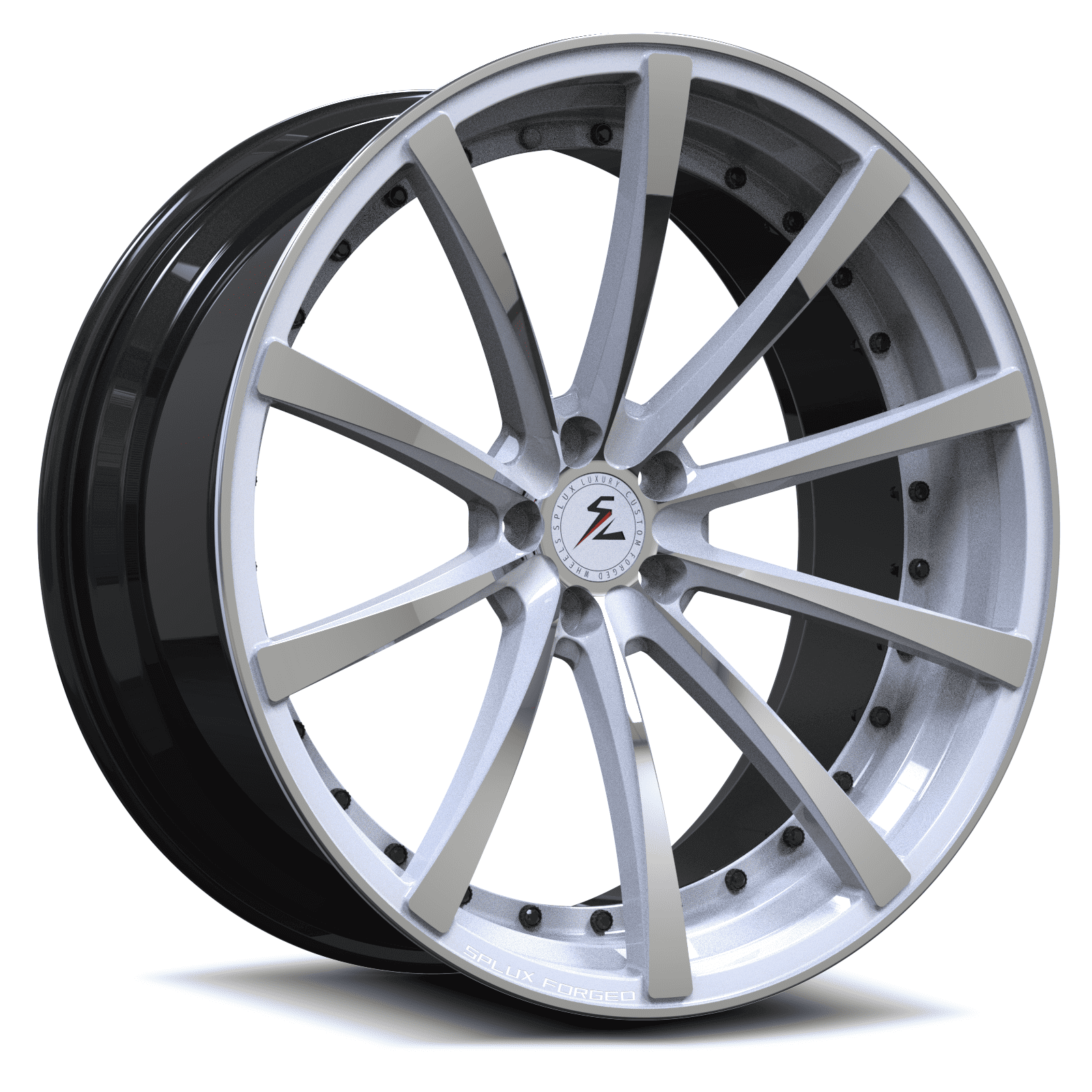 Custom 20-inch white rims for the Dodge Charger. High-quality powder-coated white finish.