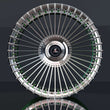 2007 Escalade OEM rims, custom forged 1-piece design, multi-spoke, 19 inch concave wheels, polished silver finish, 23-inch size.