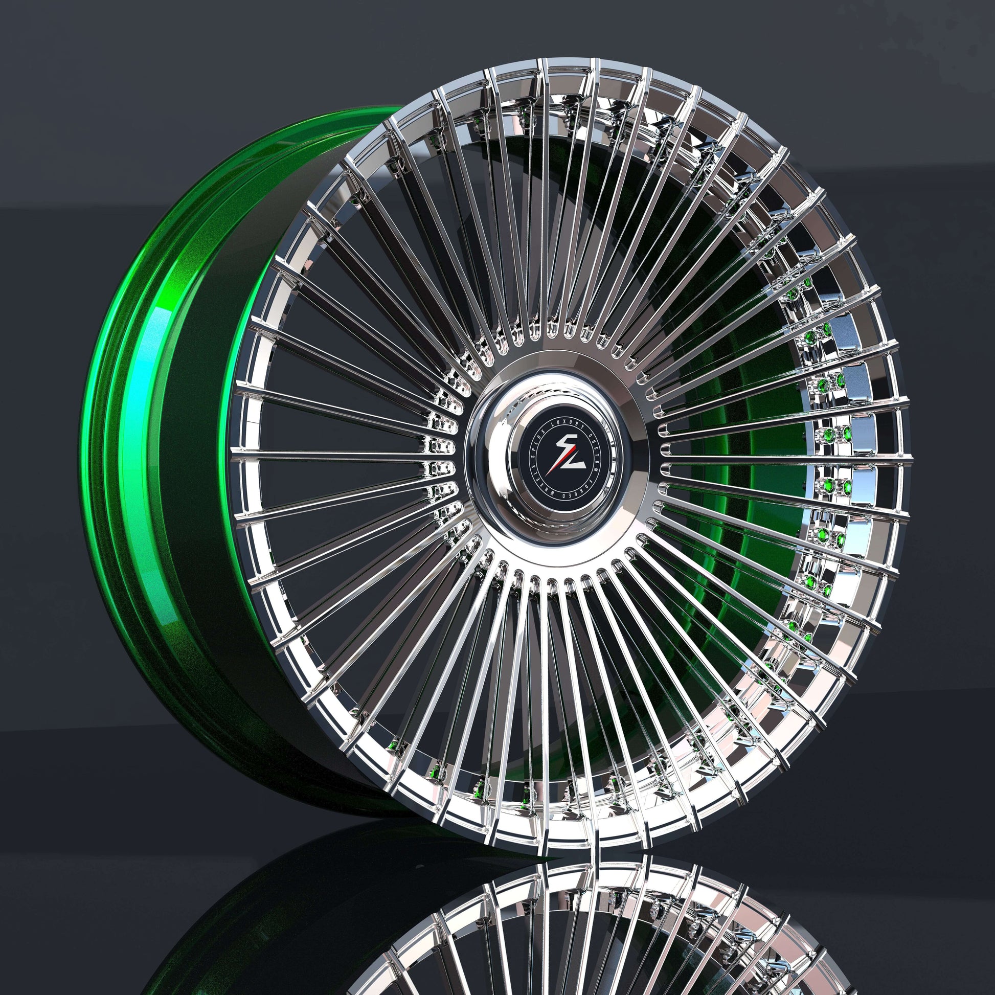 22" polished silver rims for 2019 Cadillac Escalade, custom forged 2-piece, concave wheels 5x112.