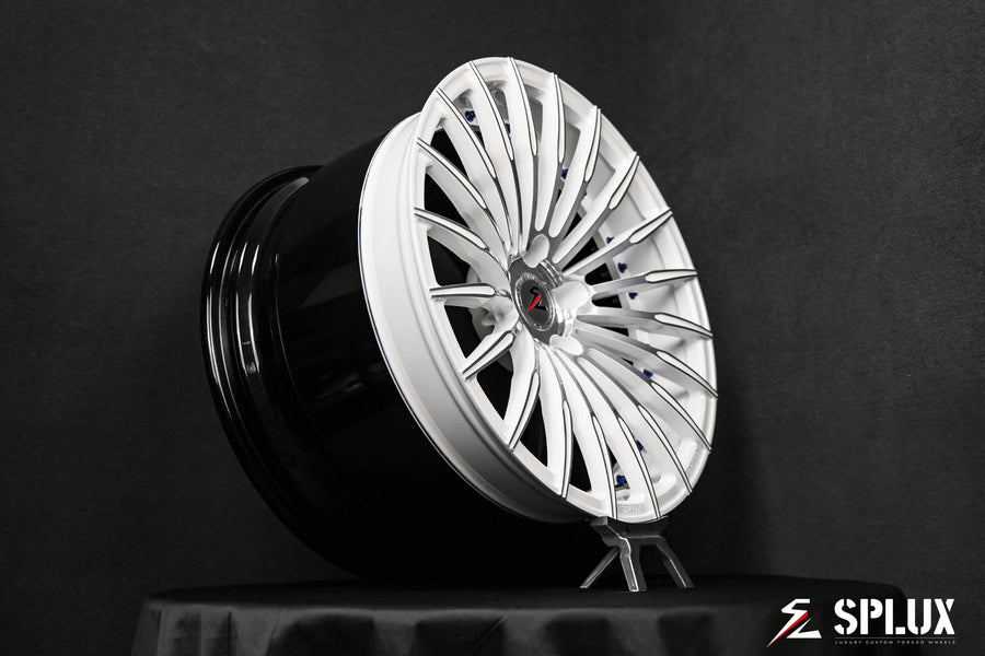 C6 Corvette wheel offset: Front +38mm, Rear +55mm. stanced c6 corvette Custom super deep concave design for a perfect fit.