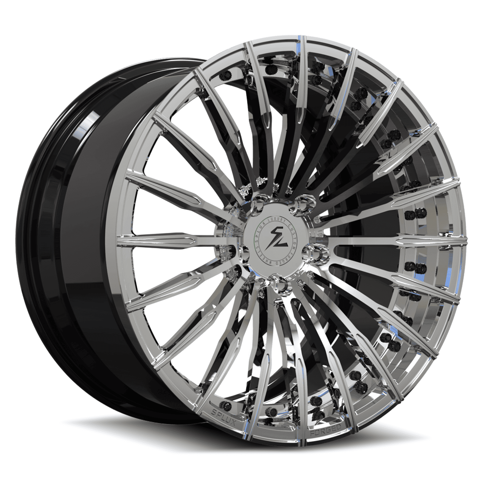 Best black/chrome 18 inch wheels for f-150 with ultra deep concave multi-spoke design.Aftermarket rims for benz,Lincoln mkz.