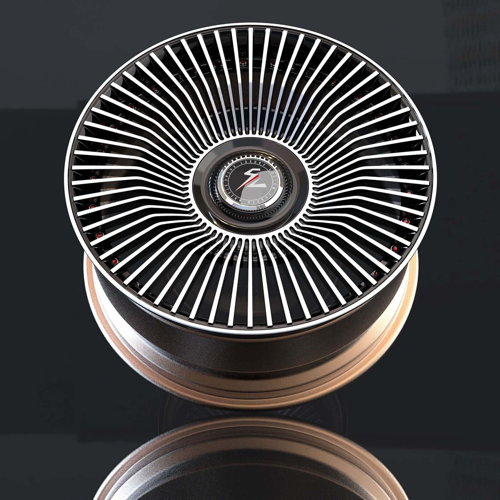 SL-C25 black gold polished aluminum forged wheels for the Cadillac - deep concave custom wheels