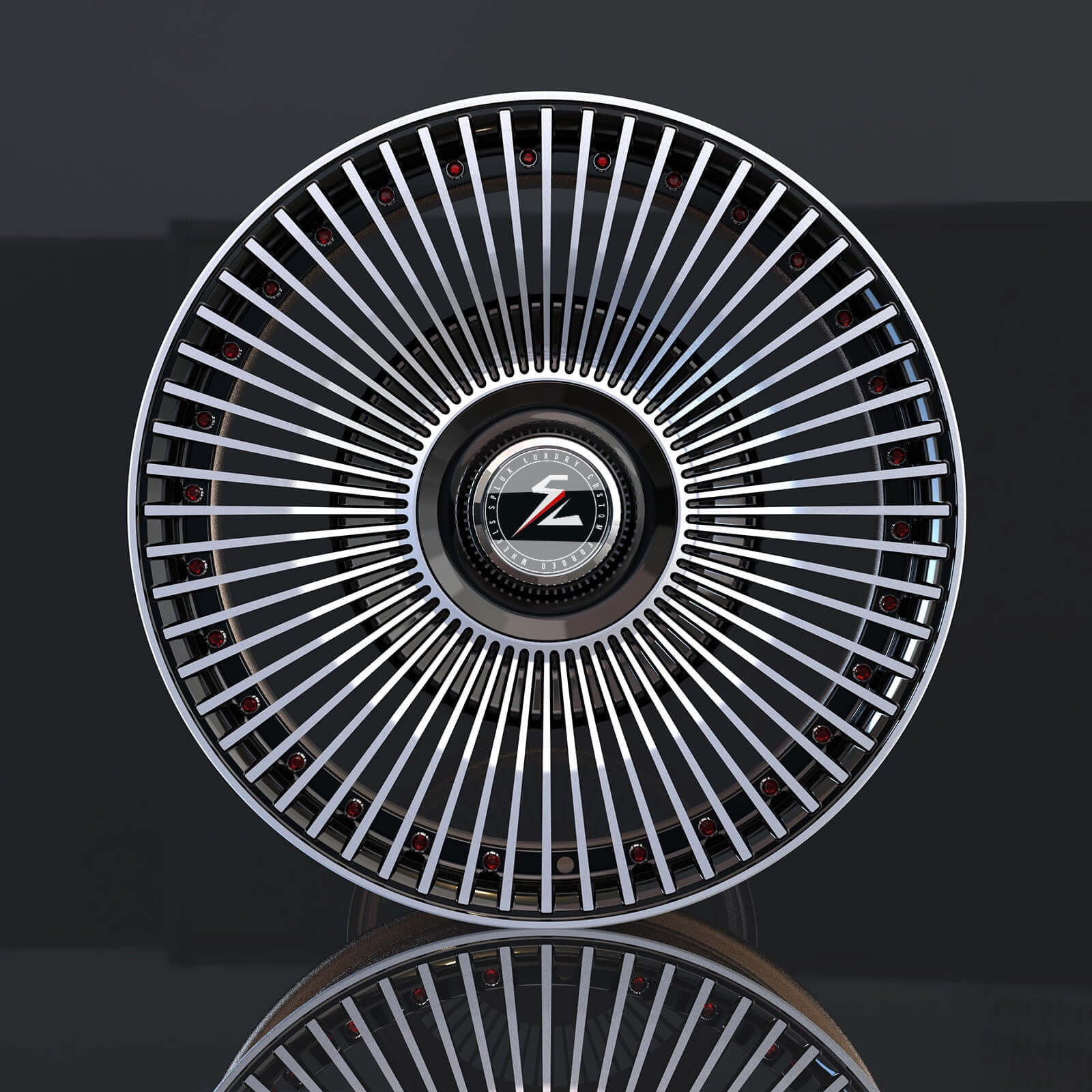 20 inch AMG multi spoke wheels,aftermarket wheels for Mercedes S-Class,forged 2-piece,concave,black,by Splux SL-C25.