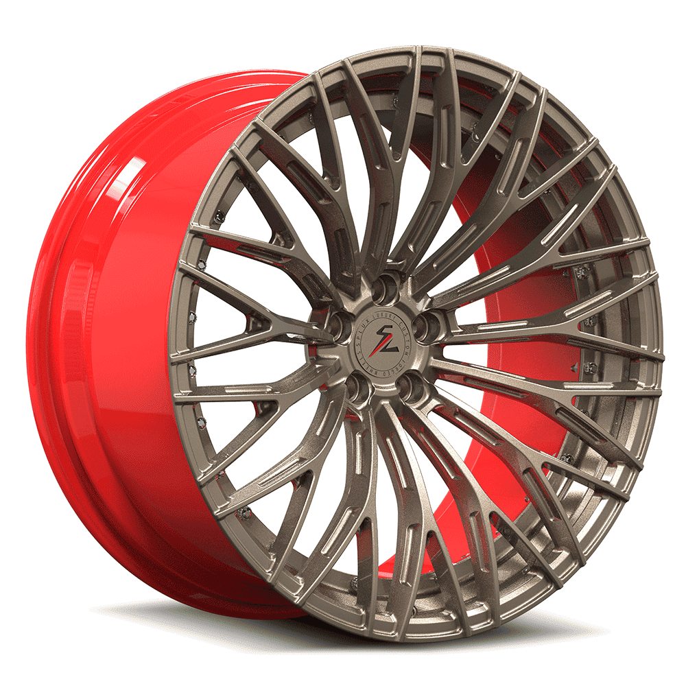 Satin bronze 20-inch wheels 5x100 bolt pattern, perfect for Mazda Miata with luxury custom forged rims.