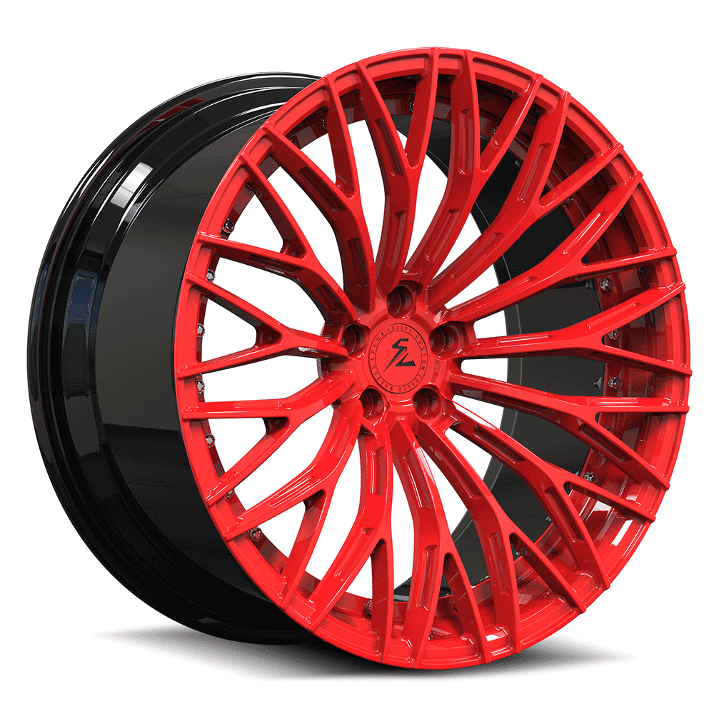 22-inch rims for 2018 Dodge Durango in black and red with Concave. Aftermarket Dodge wheels from Splux custom forged wheels.