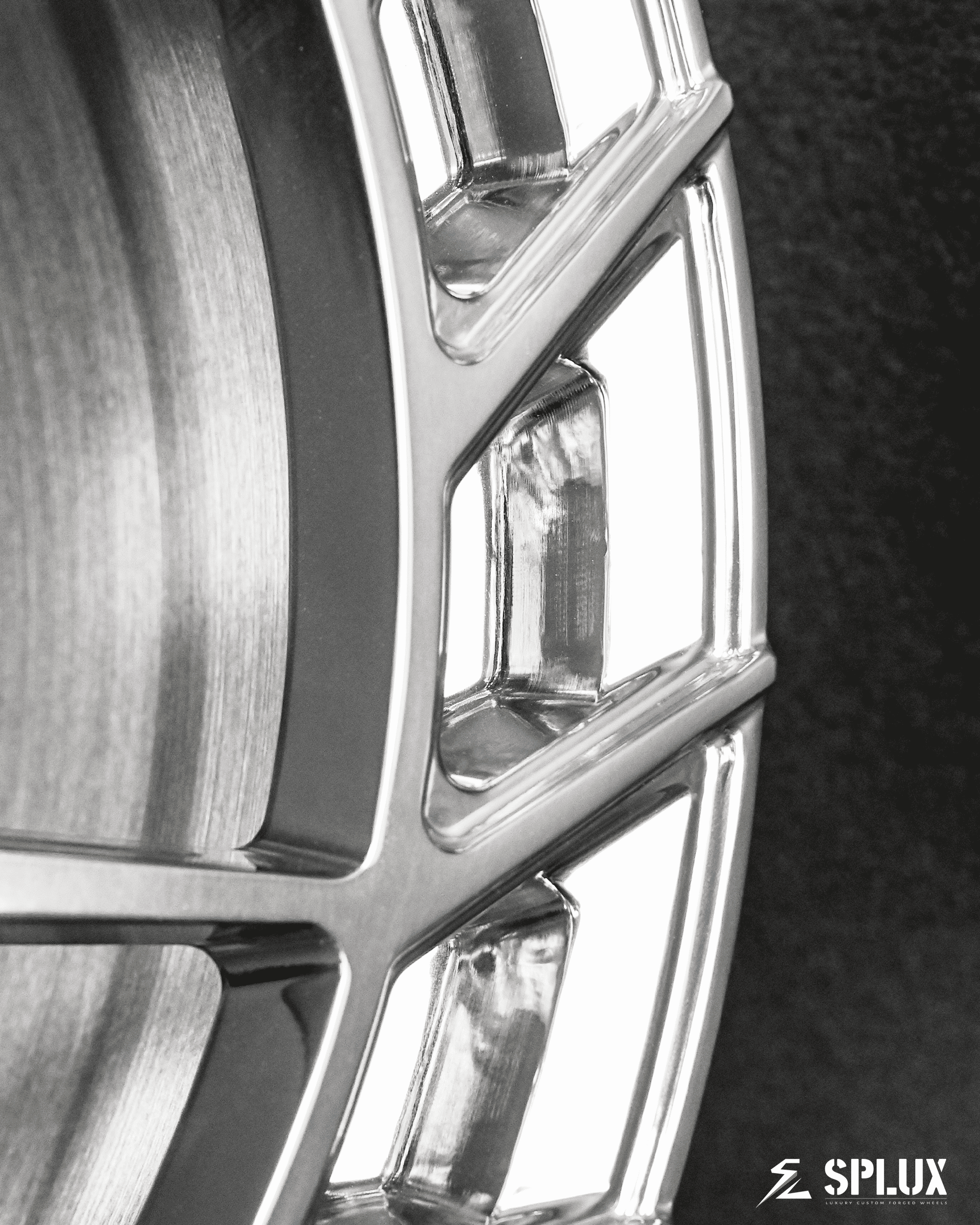Splux SL-C39 2023 C8 Corvette wheels with a concave polished aluminum monoblock design. Perfect for a sleek and dynamic look.