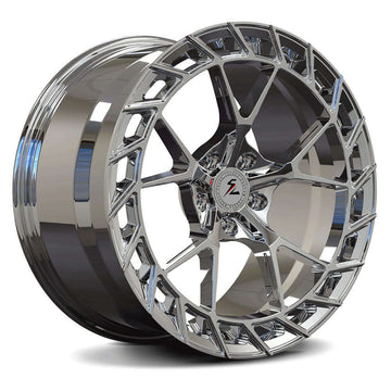 Splux SL-C39 c6 corvette aftermarket wheels, 18/19 inch custom forged monoblock with concave y-spoke chrome design