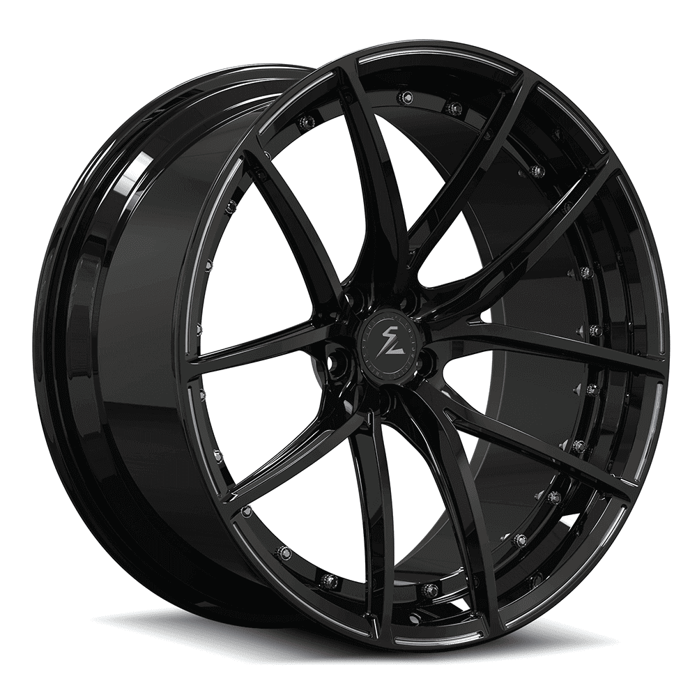 SL-C41 black forged wheels for Corvette C6 - deep dish aftermarket rims