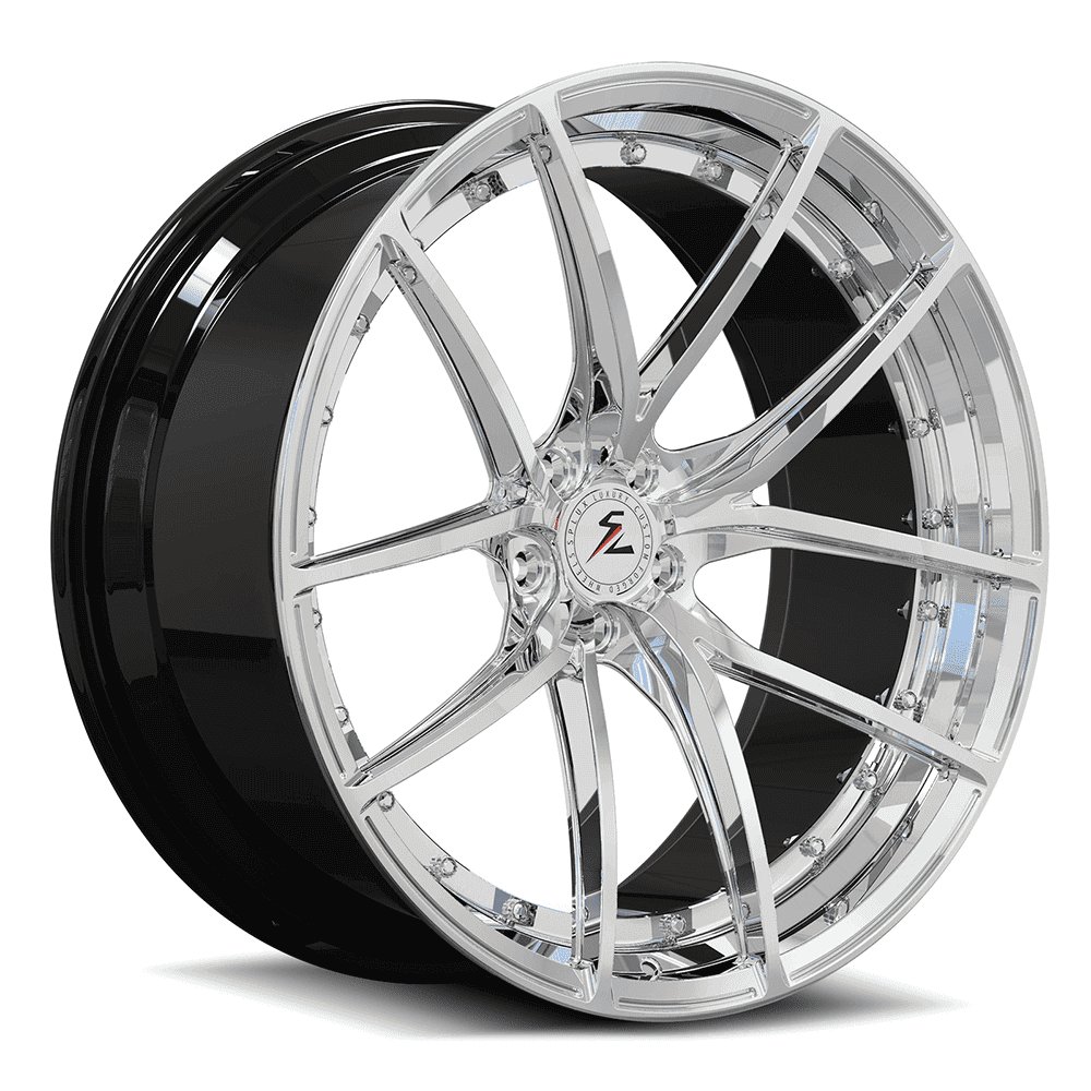 SL-C41 black polish forged wheels for Corvette C6 - custom deep concave alloys