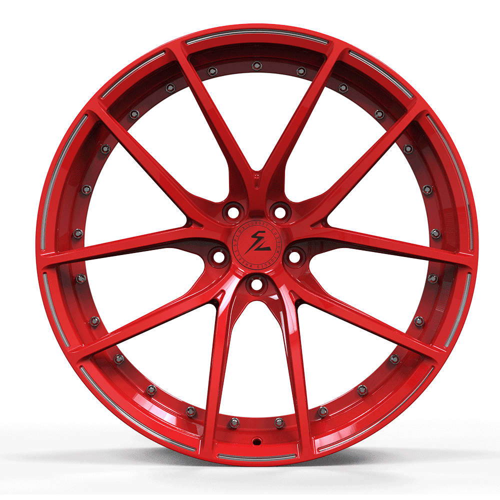 SL-C41 black red forged wheels for Corvette - lightweight 2-piece alloys