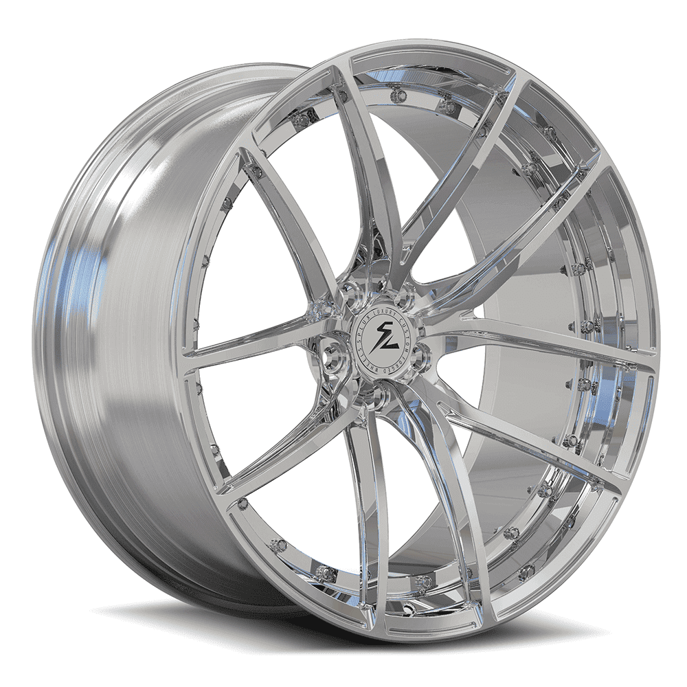 SL-C41 silver polish forged wheels for Corvette C6 - aftermarket deep concave wheels