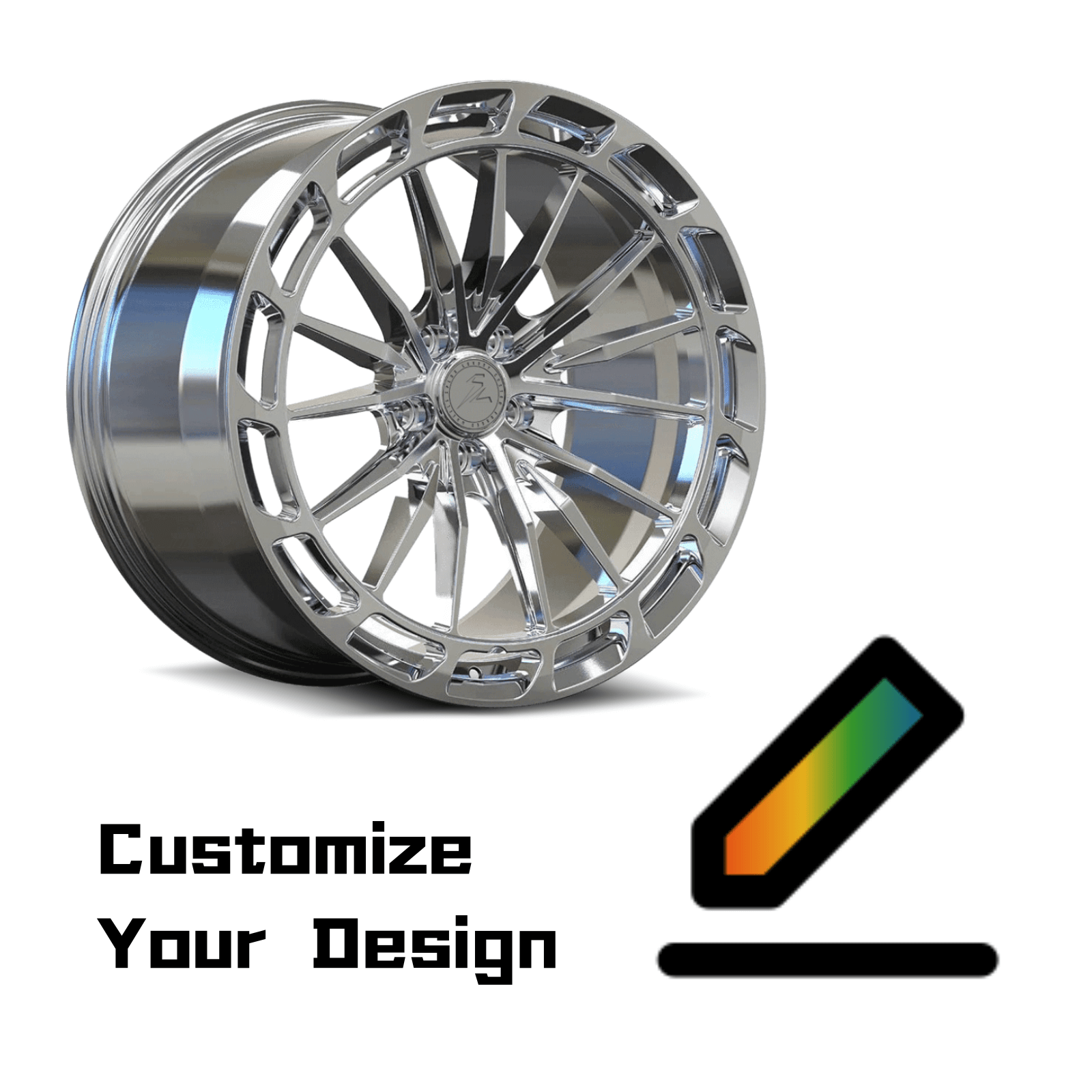 SL-C43 chrome deep concave forged wheels for Stingray - luxury aftermarket rims