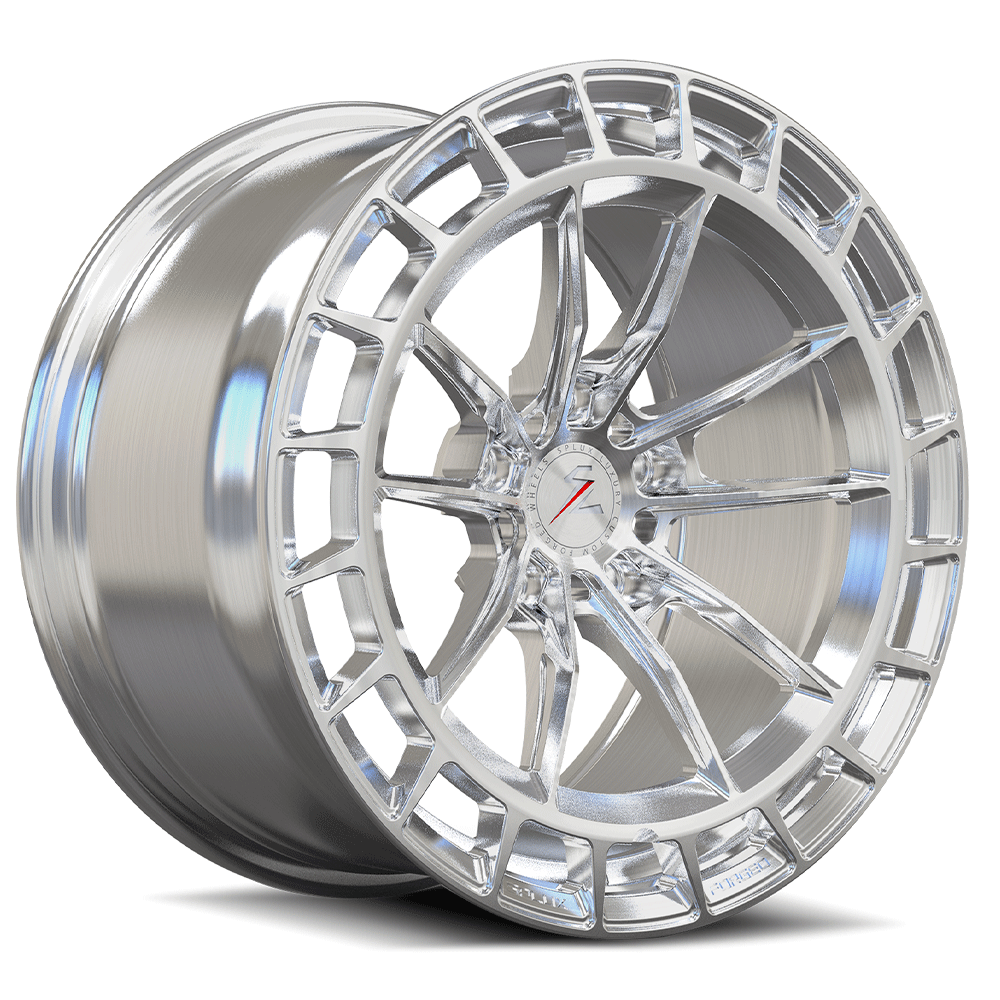 SL-C09M brushed aluminum forged wheels for 2005 C6 Corvette with Grand Sport Body Kit - v-spoke