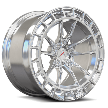 SL-C09M brushed aluminum forged wheels for 2005 C6 Corvette with Grand Sport Body Kit - v-spoke