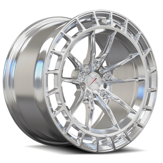 SL-C09M brushed aluminum forged wheels for 2005 C6 Corvette with Grand Sport Body Kit - v-spoke