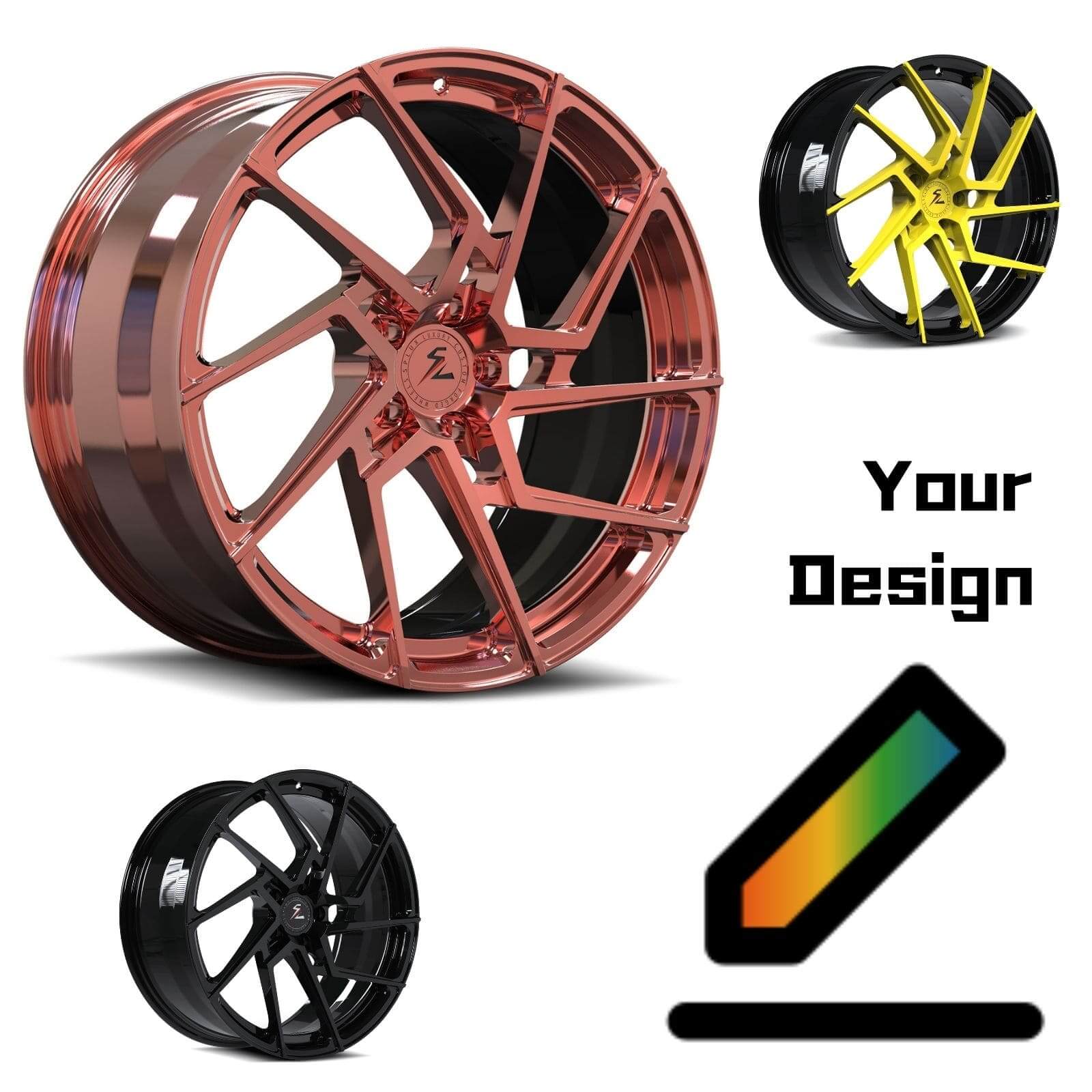 Directional custom forged wheels for Tesla model 3 and every vehicles. Best chrome,carbon fiber,black,red,pink aftermarket wheels.