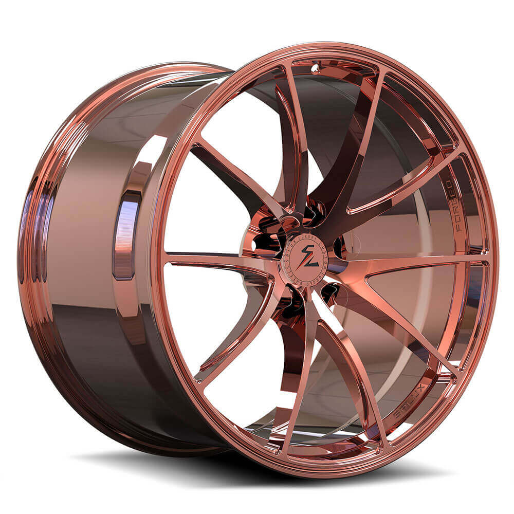 C7 Grand Sport wheels with custom rose gold forged monoblock design. Corvette aftermarket rims with a perfect fit.