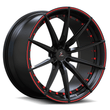 SL-C14 red black forged wheels for Corvette - deep concave alloys