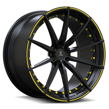 SL-C14 yellow black forged wheels for 2020 Chevrolet Corvette - custom aftermarket rims