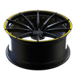SL-C14 yellow black forged wheels for Corvette - aftermarket alloys