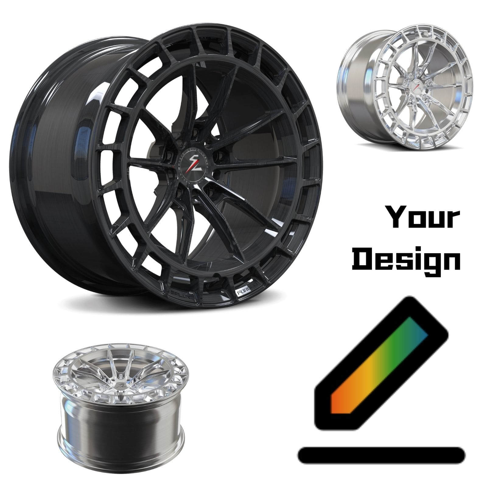 SL-C09M deep concave forged wheels for C6 Corvette - rims